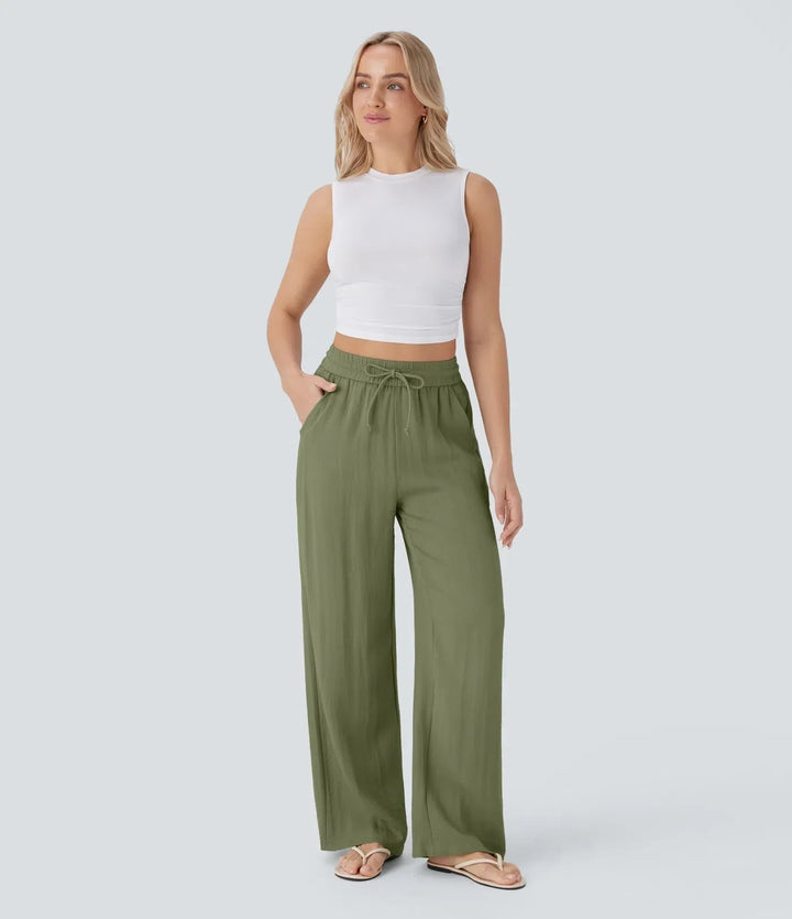 Zafeiria | Eleganckie lniane Spodnie