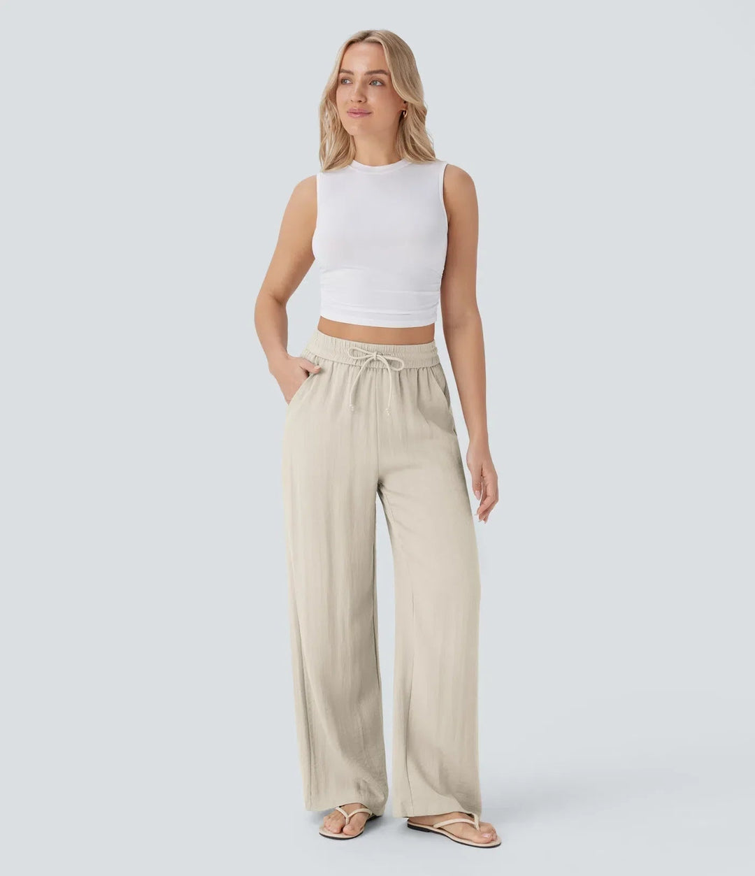 Zafeiria | Eleganckie lniane Spodnie