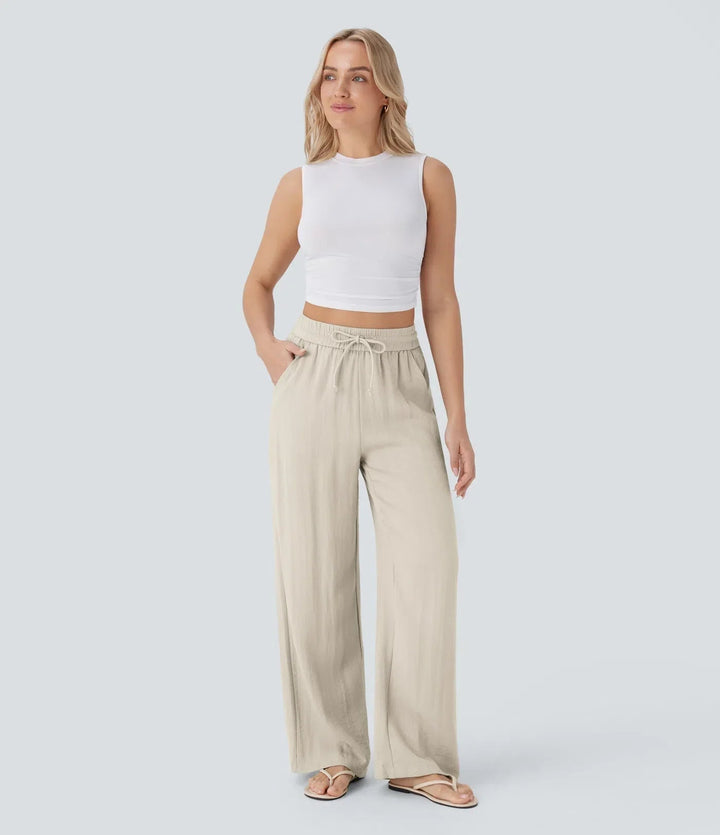 Zafeiria | Eleganckie lniane Spodnie
