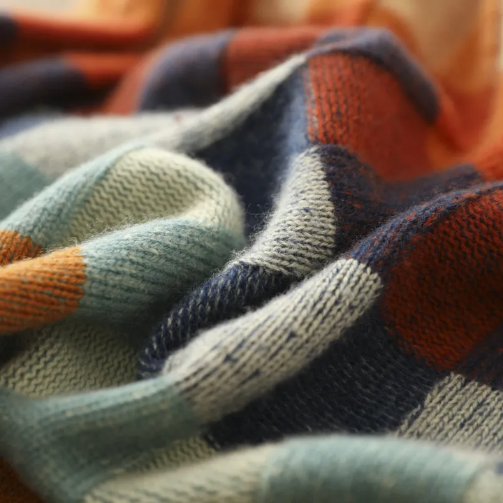 Mabel | Patchwork Sweter z Golfem