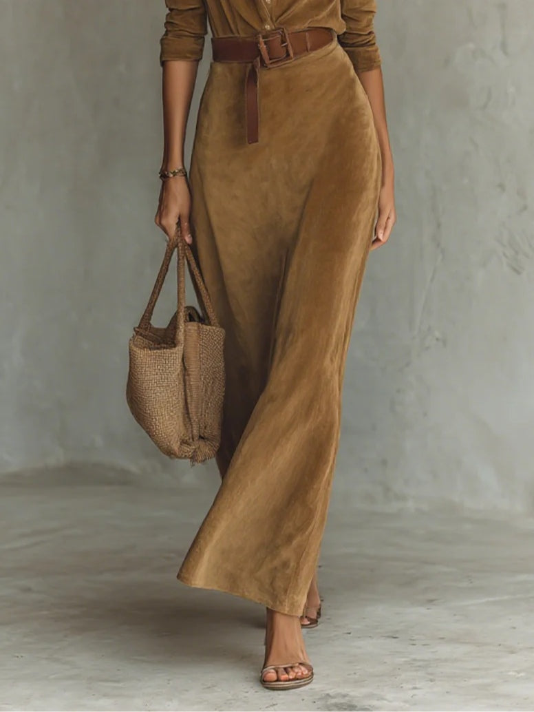 Célianne | Sukienka Maxi Zamsz