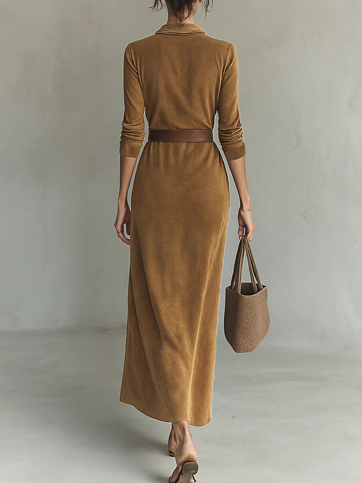 Célianne | Sukienka Maxi Zamsz