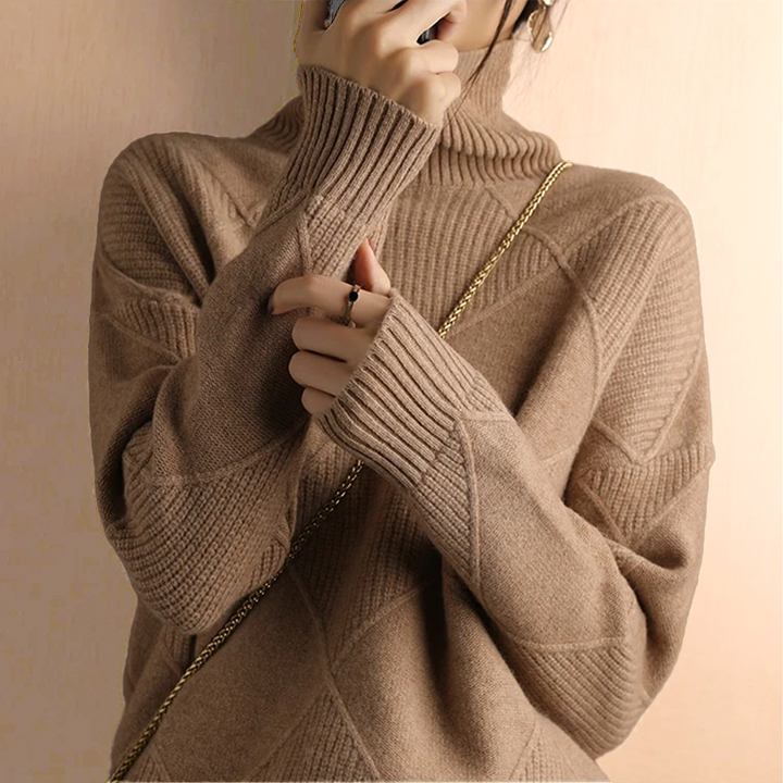 Marcelle | Gruby Sweter z Golfem
